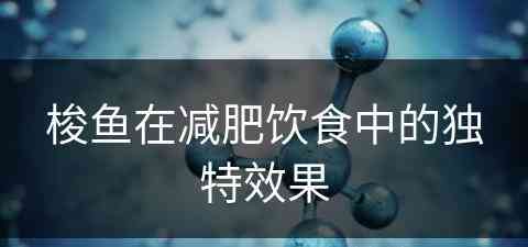梭鱼在减肥饮食中的独特效果